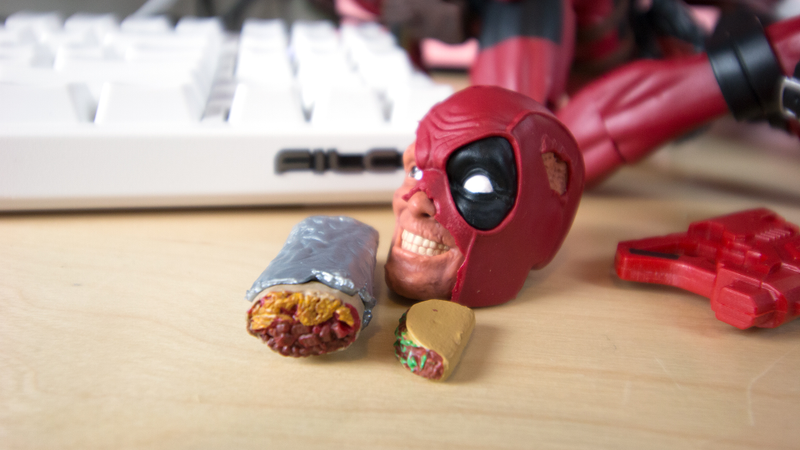 I felt bad about not photographic the half-mask face, so I left him the taco and burrito.